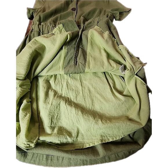 ModCloth Womens Sz L Green Olive , Lined, Belted Sailor Retro ,Viscose Blend - Picture 8 of 10